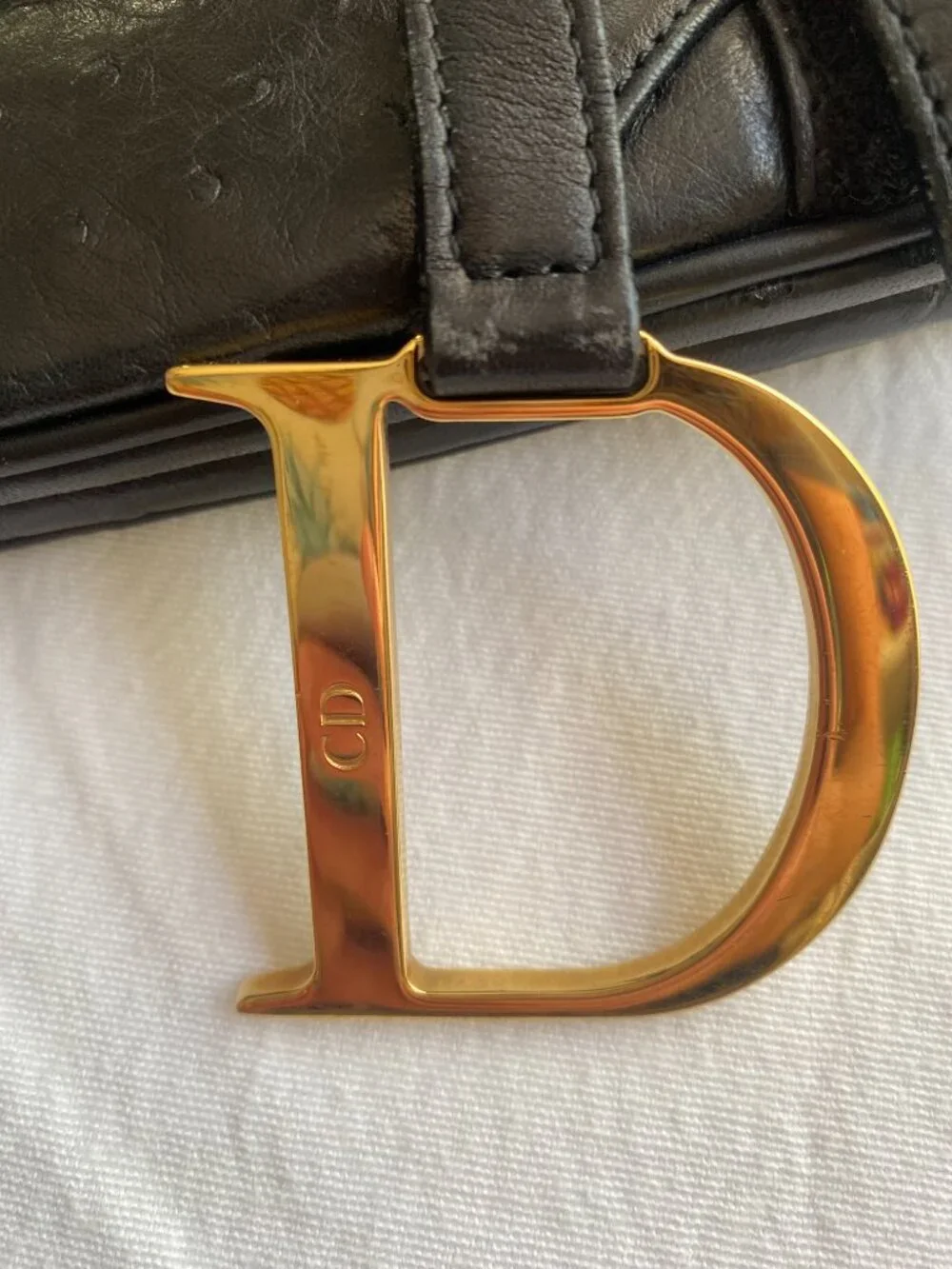 Christian Dior Ostrich Saddle Bag - Picture 6 of 8